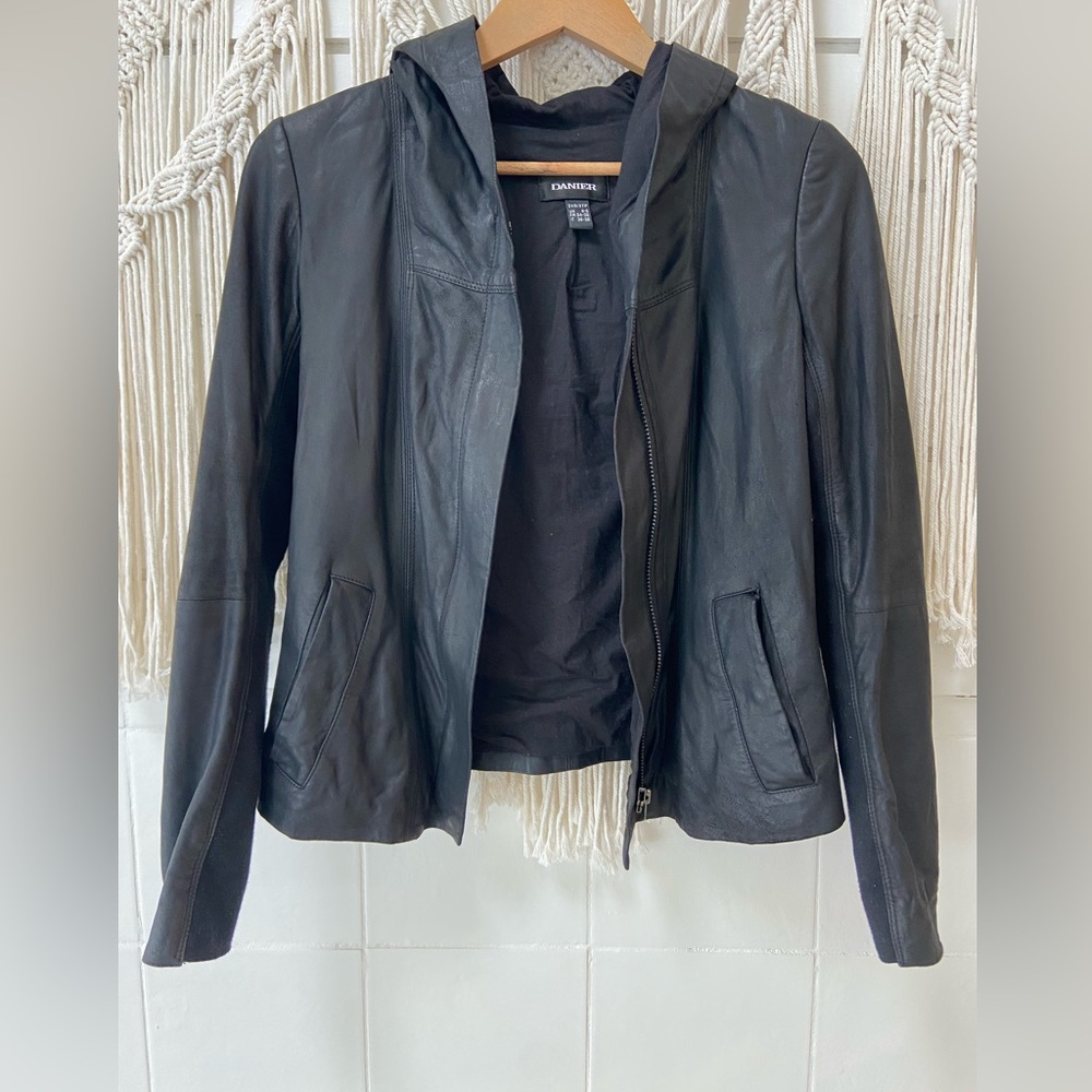DANIER Hooded Leather Jacket